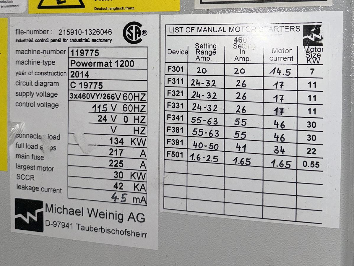 Used WEINIG POWERMAT-1200, 6-HEAD MOULDER