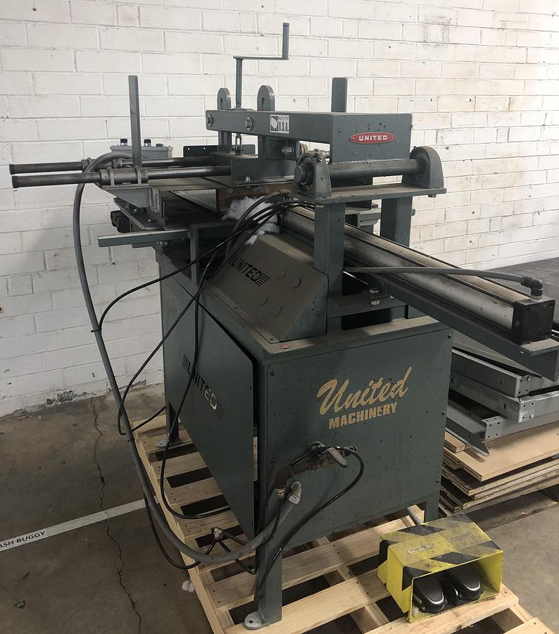 Used UNITED UM-887HD CUSTION STUFFING MACHINE W/SAFETY FENCING