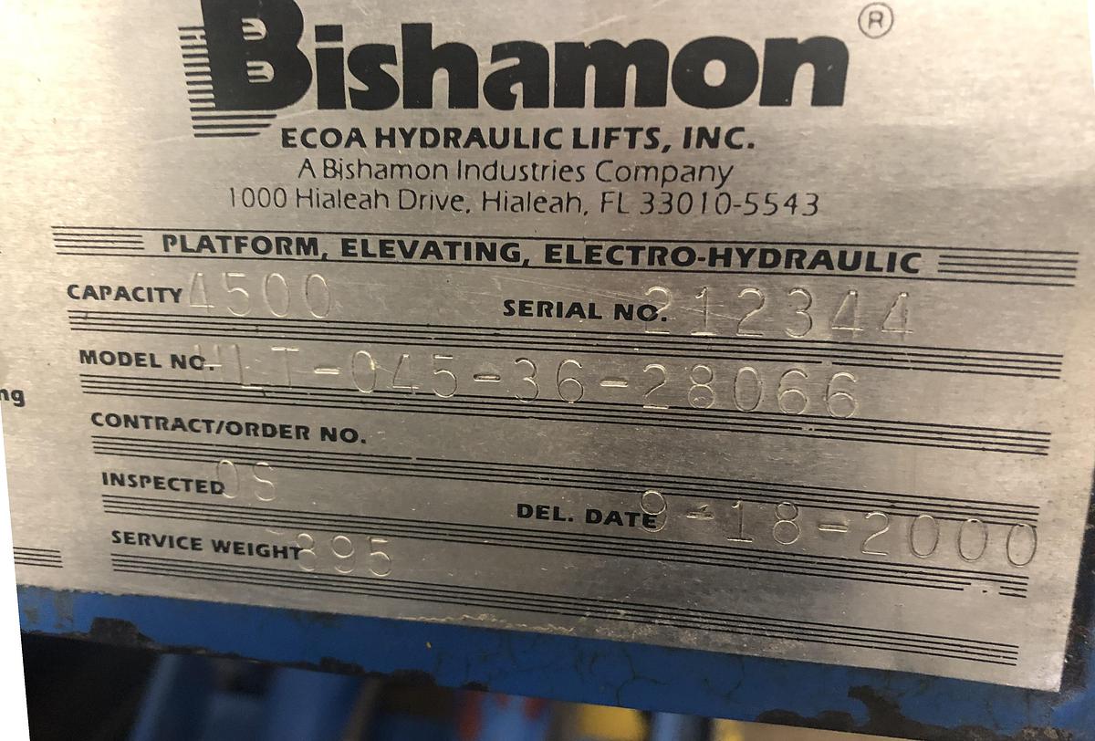 Used BISHAMON 4,500 LB. SCISSOR LIFT