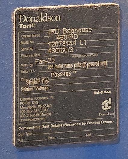 Used DONALDSON-TORIT  20 HP BAG-TYPE DUST-COLLECTOR