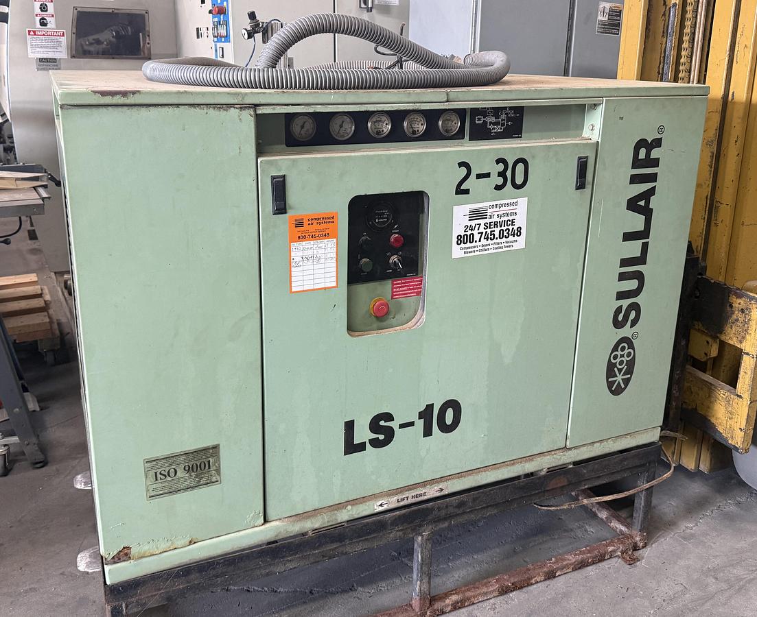 Used SULLAIR LS-10, 30H-AC 30 HP, ROTARY-SCREW AIR-COMPRESSOR