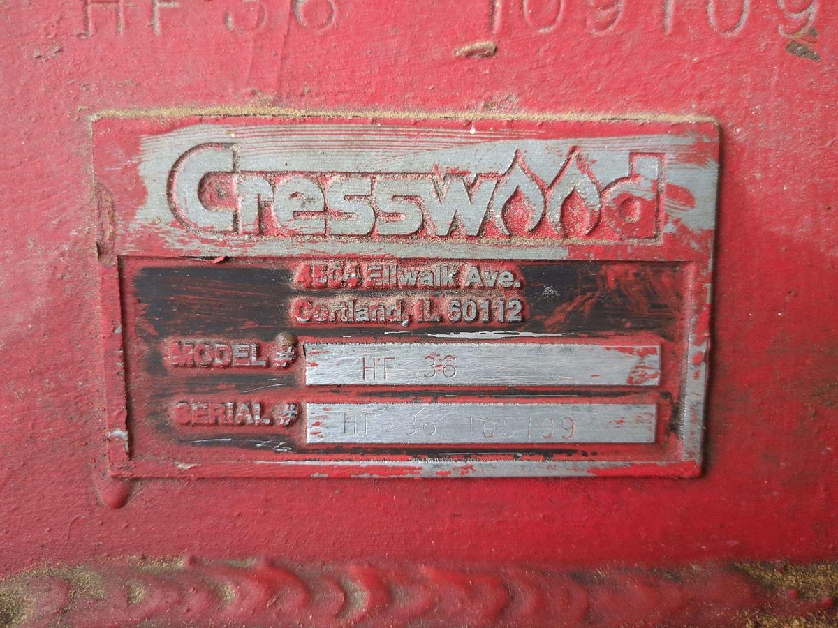 Used CRESSWOOD HF-36 VERTICAL WOOD WASTE GRINDER