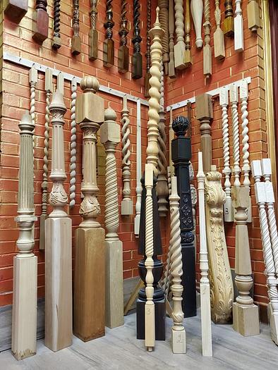Used LARGE INVENTORY OF EXOTIC WOOD COLUMN AND SPINDLE ORIGINALS & PATTERNS