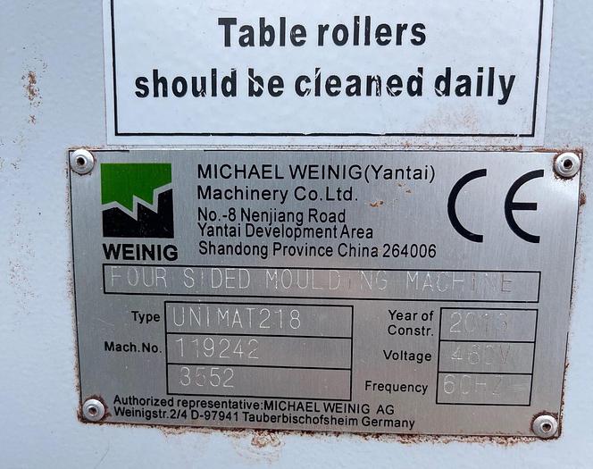 Used WEINIG UNIMAT-218, 6-HEAD MOULDER