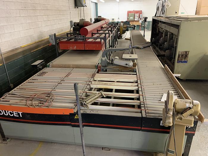 Used DUBOIS 52 INCH REVERSE ROLL COATING SYSTEM WITH DRYING OVEN AND DOUCET RETURN CONVEYOR