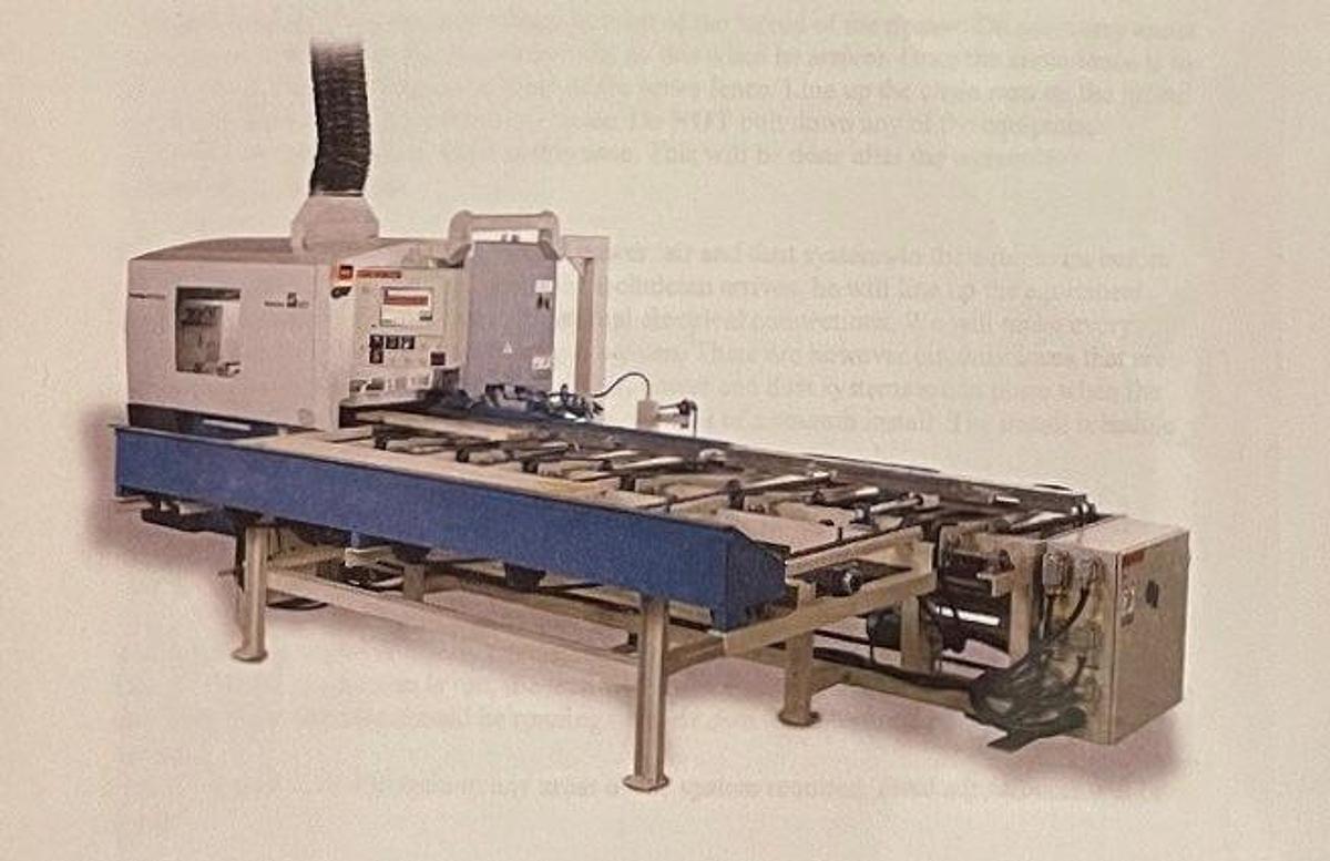 Used WEINIG RAIMANN PROFIRIP KR-310-M GANG RIPSAW WITH (2) MOVING BLADES WITH RAIMANN VALUE RIP IV GANG RIPSAW INFEED SYSTEM