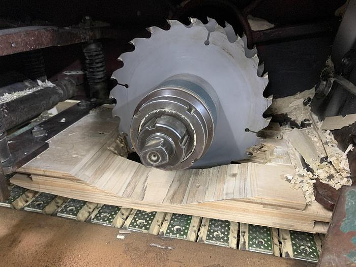 Used OGAM PO-280, 12" DIP-CHAIN GANG RIPSAW