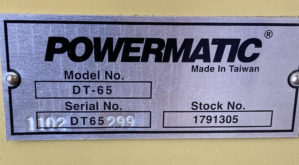 Used POWERMATIC, DT-65 DOVETAIL MACHINE