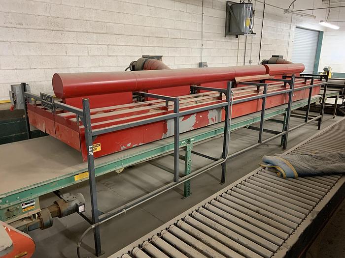 Used DUBOIS 52 INCH REVERSE ROLL COATING SYSTEM WITH DRYING OVEN AND DOUCET RETURN CONVEYOR