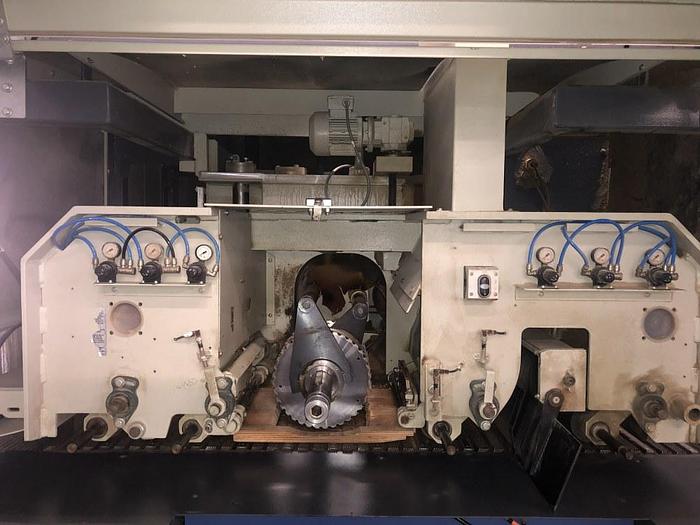 Used WEINIG RAIMANN PROFIRIP KR-310-M GANG RIPSAW WITH (2) MOVING BLADES WITH A RAIMANN VALUE RIP IV GANG RIPSAW INFEED SYSTEM