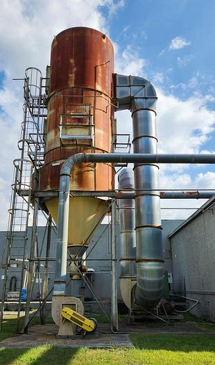 Used PNEUMAFIL 11.5' DIAMETER DUST-COLLECTORS WITH ACCESSORIES AND PEERLESS STYLE DUMP HOPPER