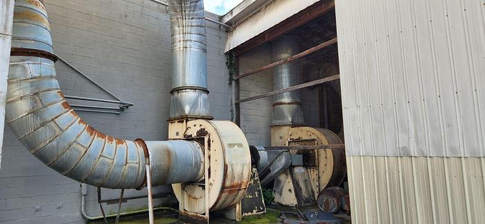 Used PNEUMAFIL 11.5' DIAMETER DUST-COLLECTORS WITH ACCESSORIES AND PEERLESS STYLE DUMP HOPPER