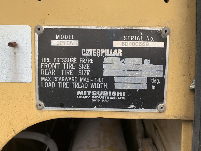 Used CATERPILLAR DP-150, 30,000 LB DIESEL FORK-LIFT