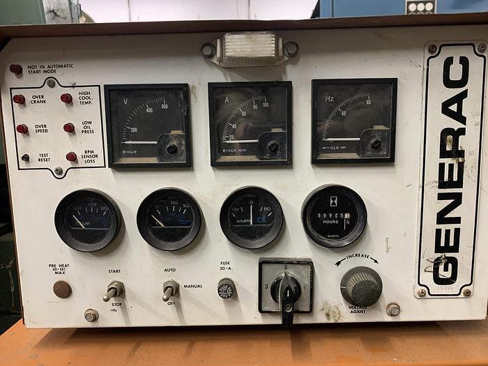 Used GENERAC 92A-01032-S, 62 KVA, 40 KW, 277/480 VOLT 60 HERTZ 3-PHASE GENERATOR