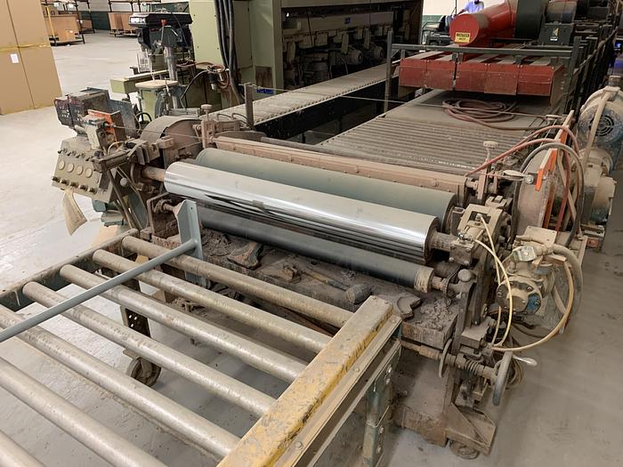 Used DUBOIS 52 INCH REVERSE ROLL COATING SYSTEM WITH DRYING OVEN AND DOUCET RETURN CONVEYOR