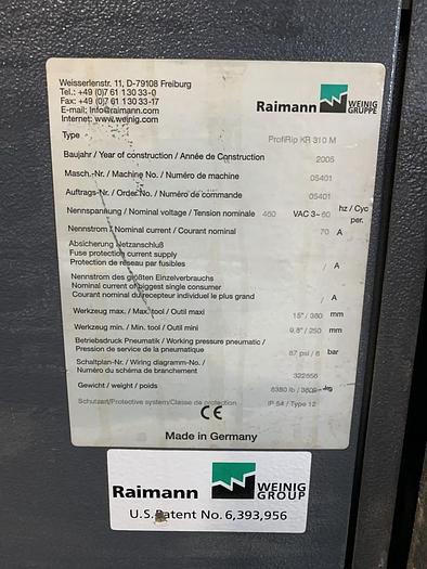 Used WEINIG RAIMANN PROFIRIP KR-310-M GANG RIPSAW WITH (2) MOVING BLADES WITH A RAIMANN VALUE RIP IV GANG RIPSAW INFEED SYSTEM