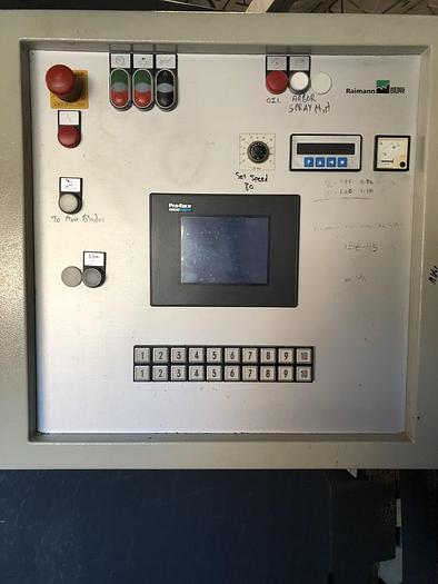 Used WEINIG RAIMANN PROFIRIP KR-310-M GANG RIPSAW WITH (2) MOVING BLADES WITH A RAIMANN VALUE RIP IV GANG RIPSAW INFEED SYSTEM