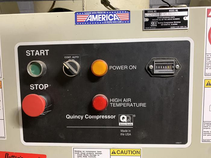 Used QUINCY CSVB25ANN1G, 30 HP INDUSTRIAL ROTARY SCREW VACUUM PUMP