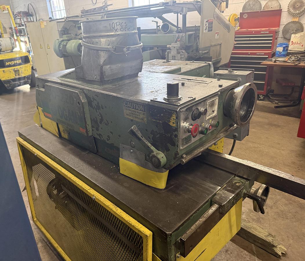 Used OGAM PO-220, 8” DIP-CHAIN GANG RIPSAW