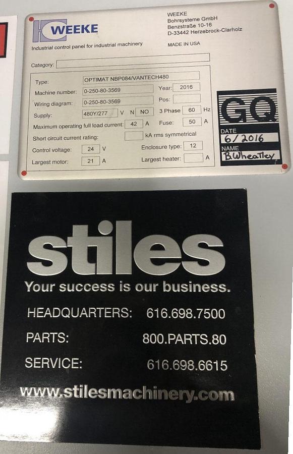 Used WEEKE VANTECH 480, 4' x 8' CNC ROUTER WITN PANEL MATERIAL HANDLING & INTEGRATED DUST COLLECTION SYSTEM