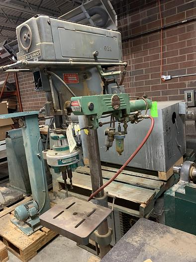 Used CLAUSING CLAUSING SERIES 16ST DRILL PRESS WITH POWERMATIC P25MD7 AIR-POWERED FEED AND COMMANDER 2-SPINDLE ADJUSTBLE-CENTERS BORING HEAD