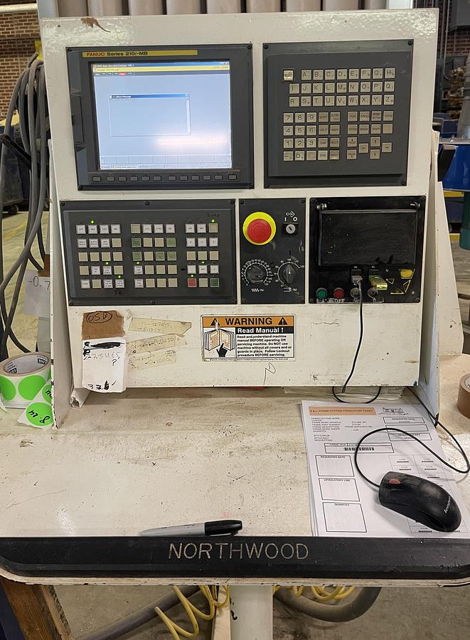 Used NORTHWOOD IH48, 4' x 8' ROLLER HOLD-DOWN 3-AXIS CNC ROUTER WITH MATERIAL HANDLING