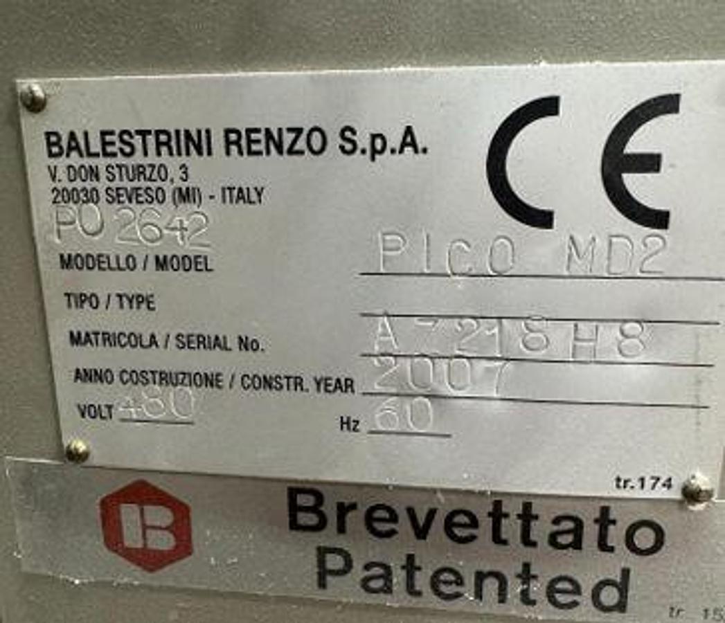 Used BALESTRINI PICO, MD2 MORTISE AND TENON SYSTEM