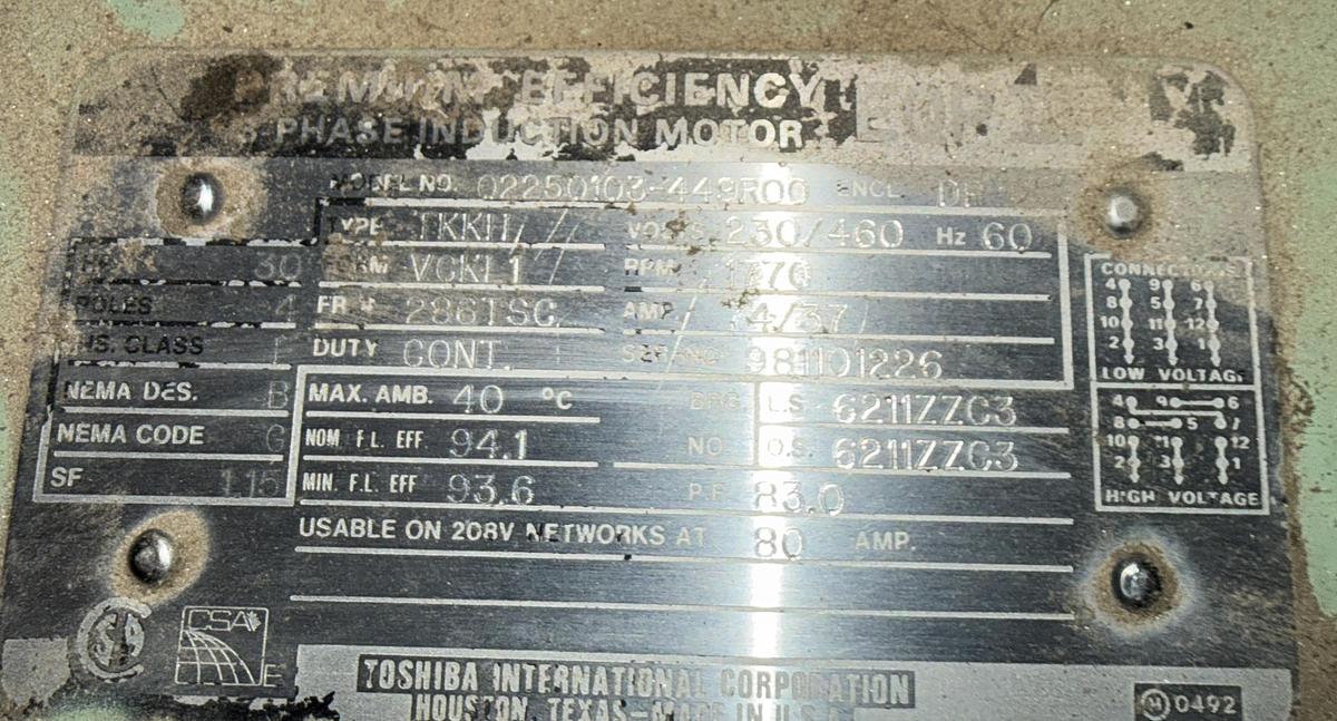 Used SULLAIR LS-10, 30H-AC 30 HP, ROTARY-SCREW AIR-COMPRESSOR