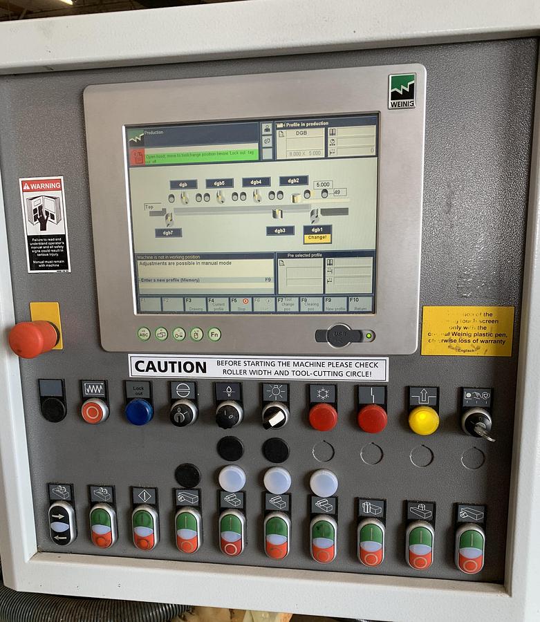 Used WEINIG POWERMAT-1000, 12", 7-HEAD MOULDER