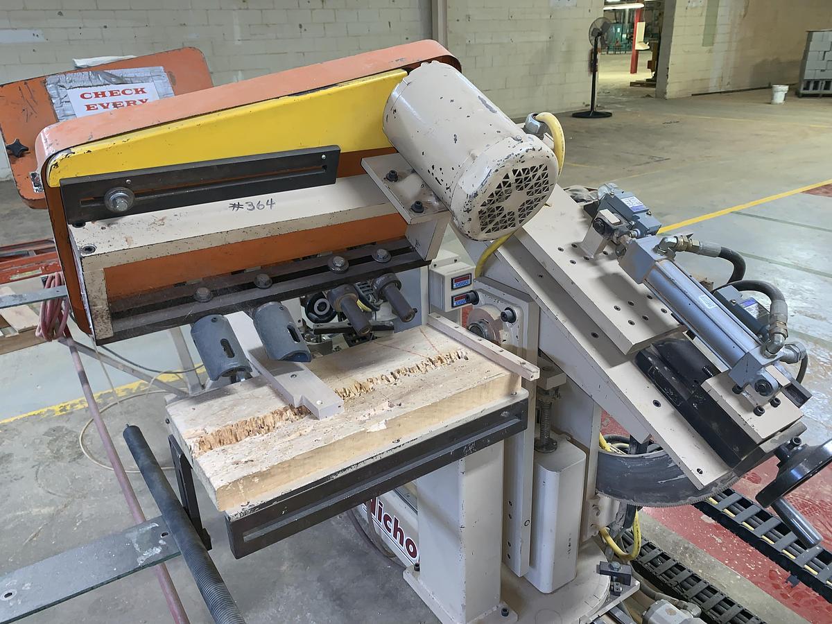 Used NICHOLS DOUBLE-END ANGLE BORING MACHINE