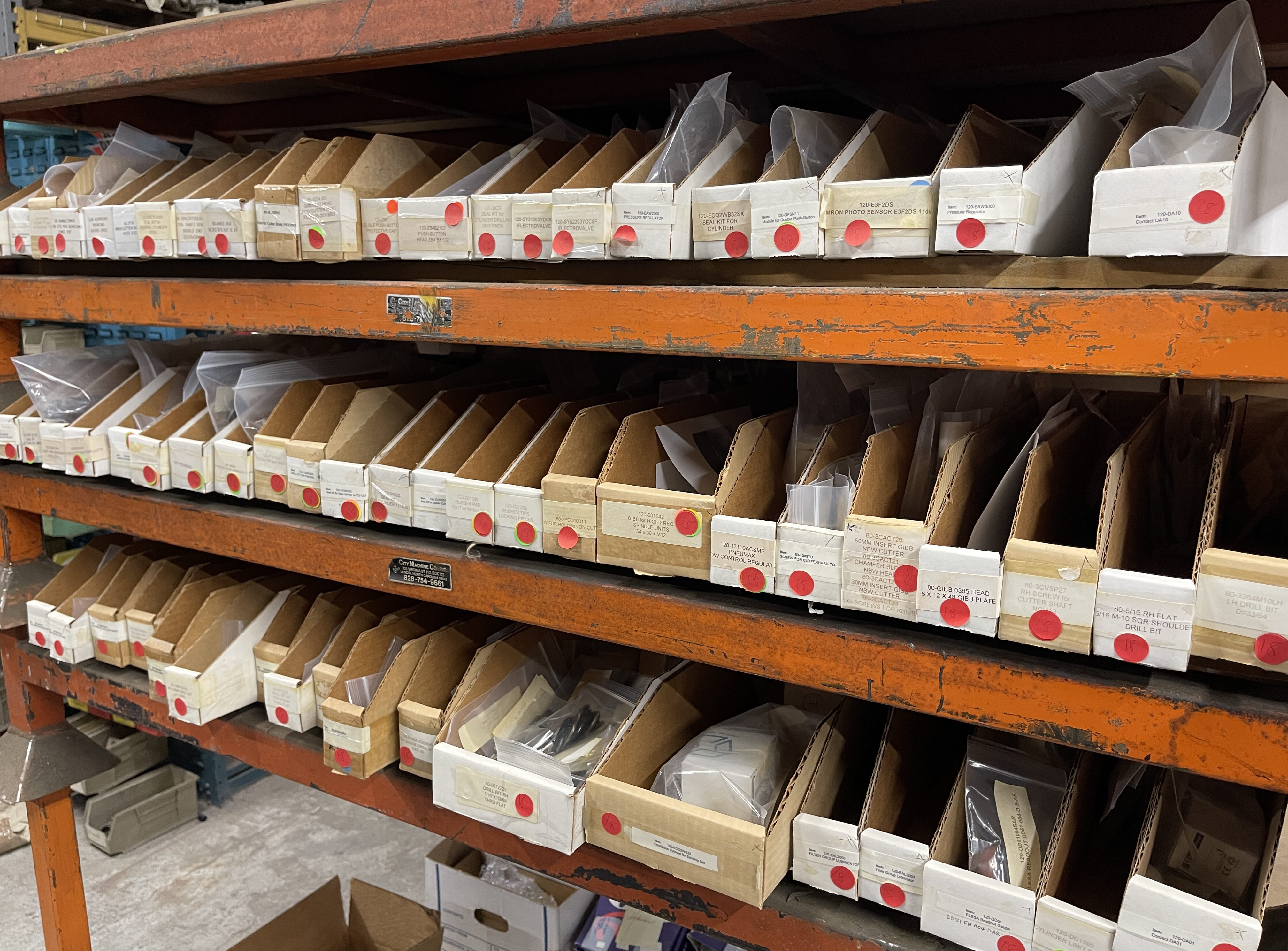 Used LARGE INVENTORY OF NEW BALESTRINI, COMEC AND CAMAM MACHINE PARTS AND ACCESSORIES 