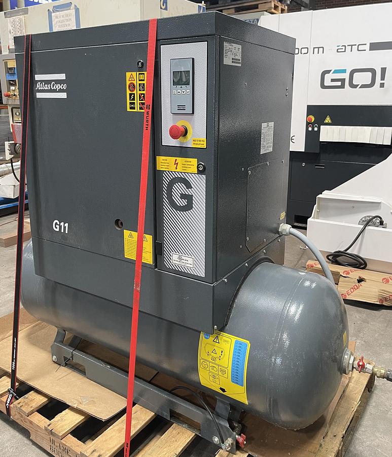 Used ATLAS COPCO, G11P 15 HP, ROTARY SCREW AIR COMPRESSOR