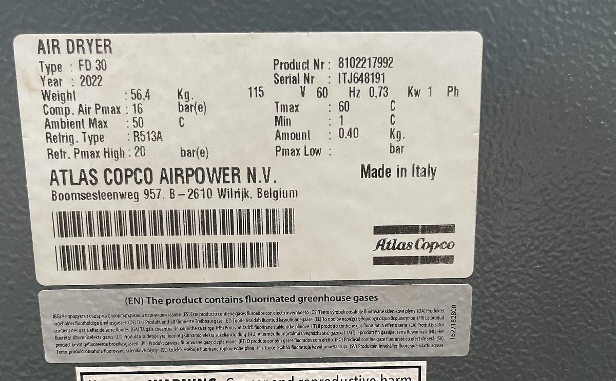 Used ATLAS COPCO FD30 AIR-DRYER