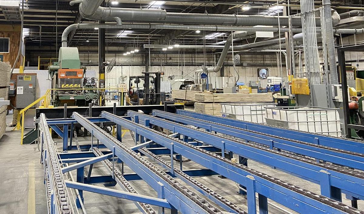 Used COMBINATION POWER BELT CONVEYORS & CHAIN-DECKS MATERIAL-HANDLING SYSTEM