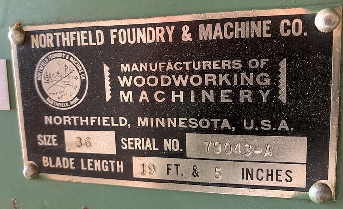 Used NORTHFIELD 36" BANDSAW