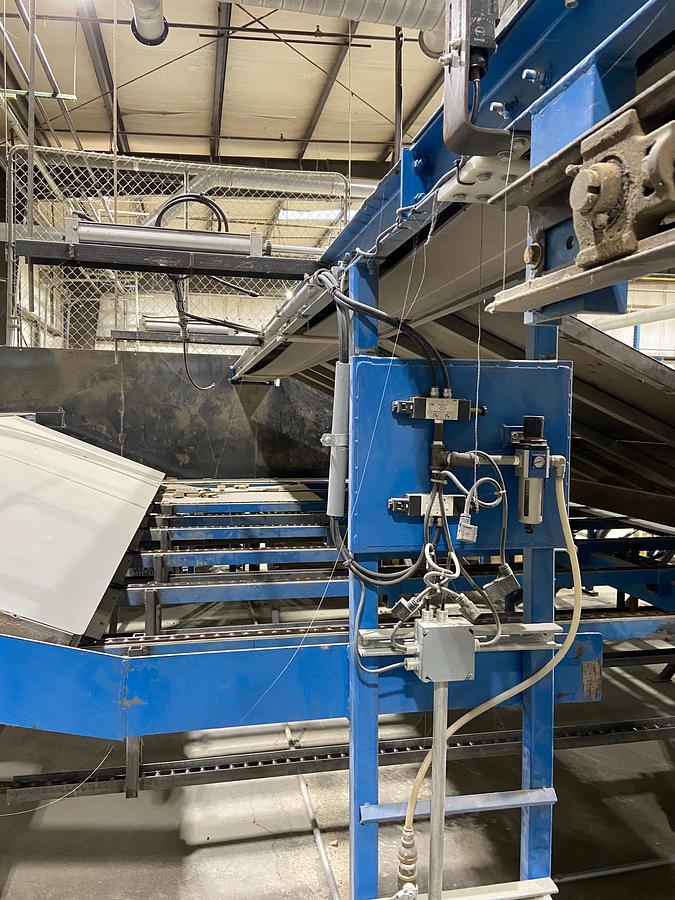 Used COMBINATION POWER BELT CONVEYORS & CHAIN-DECKS MATERIAL-HANDLING SYSTEM