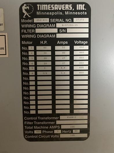 Used TIMESAVERS 252-4IC, 52 INCH, 4-HEAD WIDE-BELT SANDER