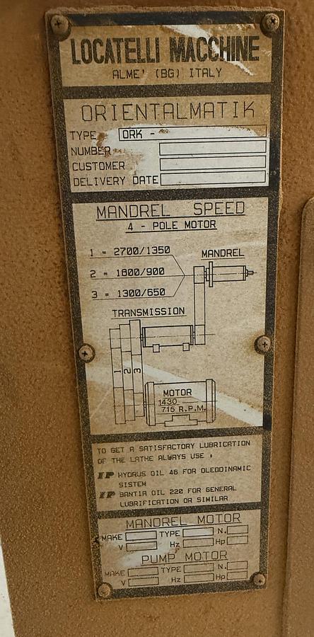 Used LOCATELLI, GRK-1350 TURNINGS SANDER