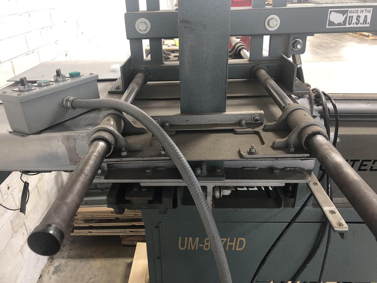 Used UNITED UM-887HD CUSTION STUFFING MACHINE W/SAFETY FENCING
