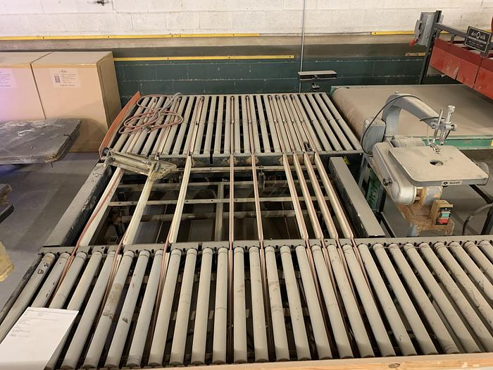 Used DUBOIS 52 INCH REVERSE ROLL COATING SYSTEM WITH DRYING OVEN AND DOUCET RETURN CONVEYOR