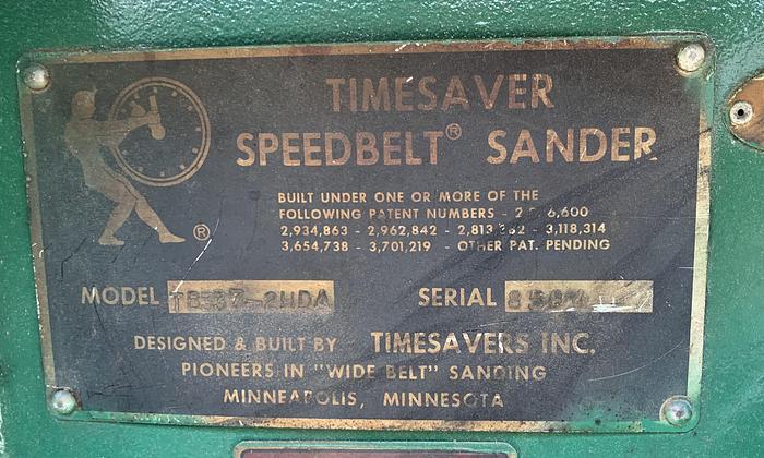 Used TIMESAVERS TB337-2HDA, 37" TOP & BOTTOM ABRASIVE PLANER SYSTEM