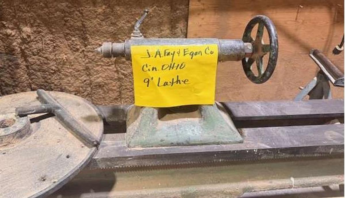 Used J.A. FAY & EGAN CO. 9' LATHE