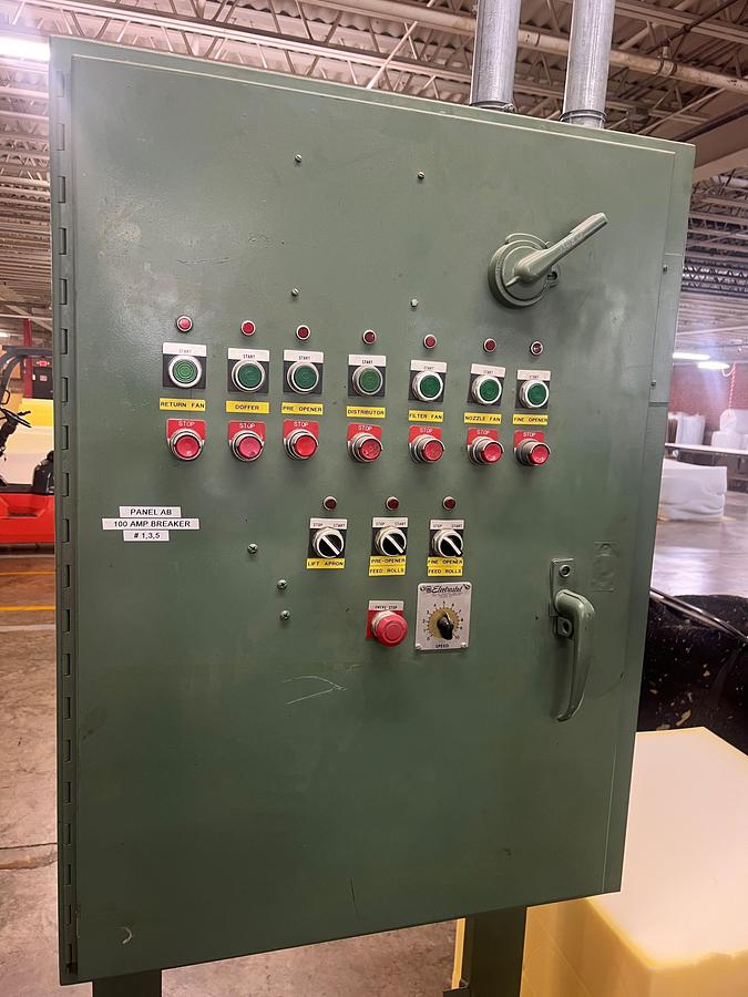 Used FIBER CONTROLS D-10(Z38) FIBER OPENING & BLOWING TYPE PILLOW/CUSHION STUFFING/FILLIING SYSTEM