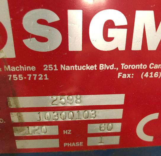 Used SIGMA 2598, T-NUT DRIVE MACHINE