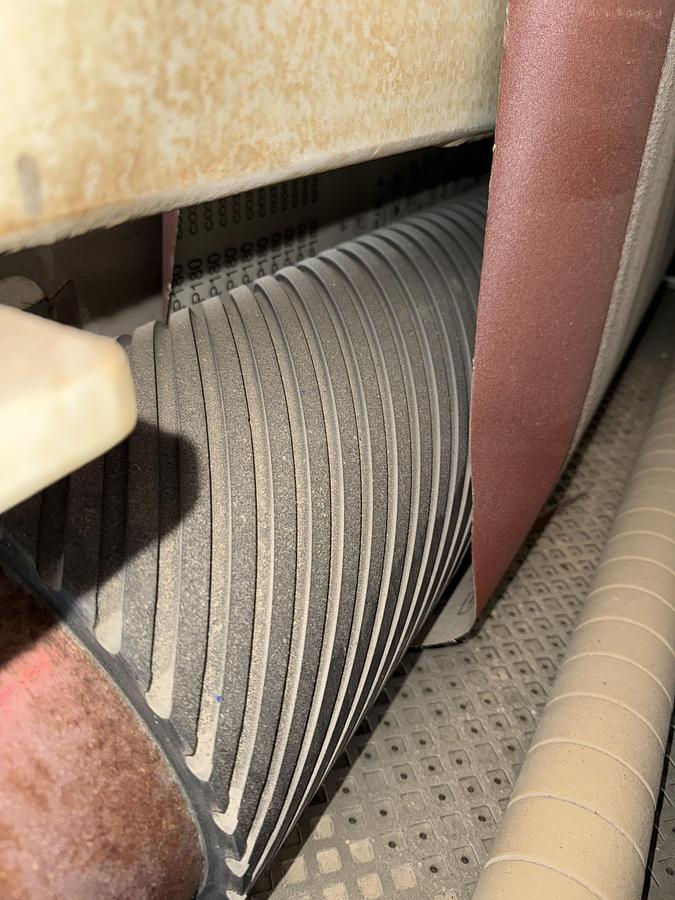 Used DMC UNISAND 2000-1, 52" 5-HEAD TOP AND 3-HEAD BOTTOM WIDE-BELT SANDER