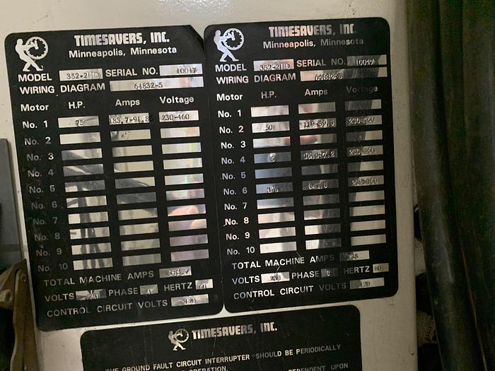 Used TIMESAVERS 352-2HD, 52INCH DOUBLE-HEAD WIDE-BELT SANDER