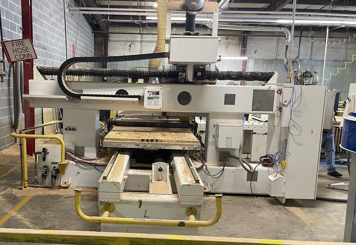 Used NORTHWOOD IH48, 4' x 8' ROLLER HOLD-DOWN 3-AXIS CNC ROUTER WITH MATERIAL HANDLING