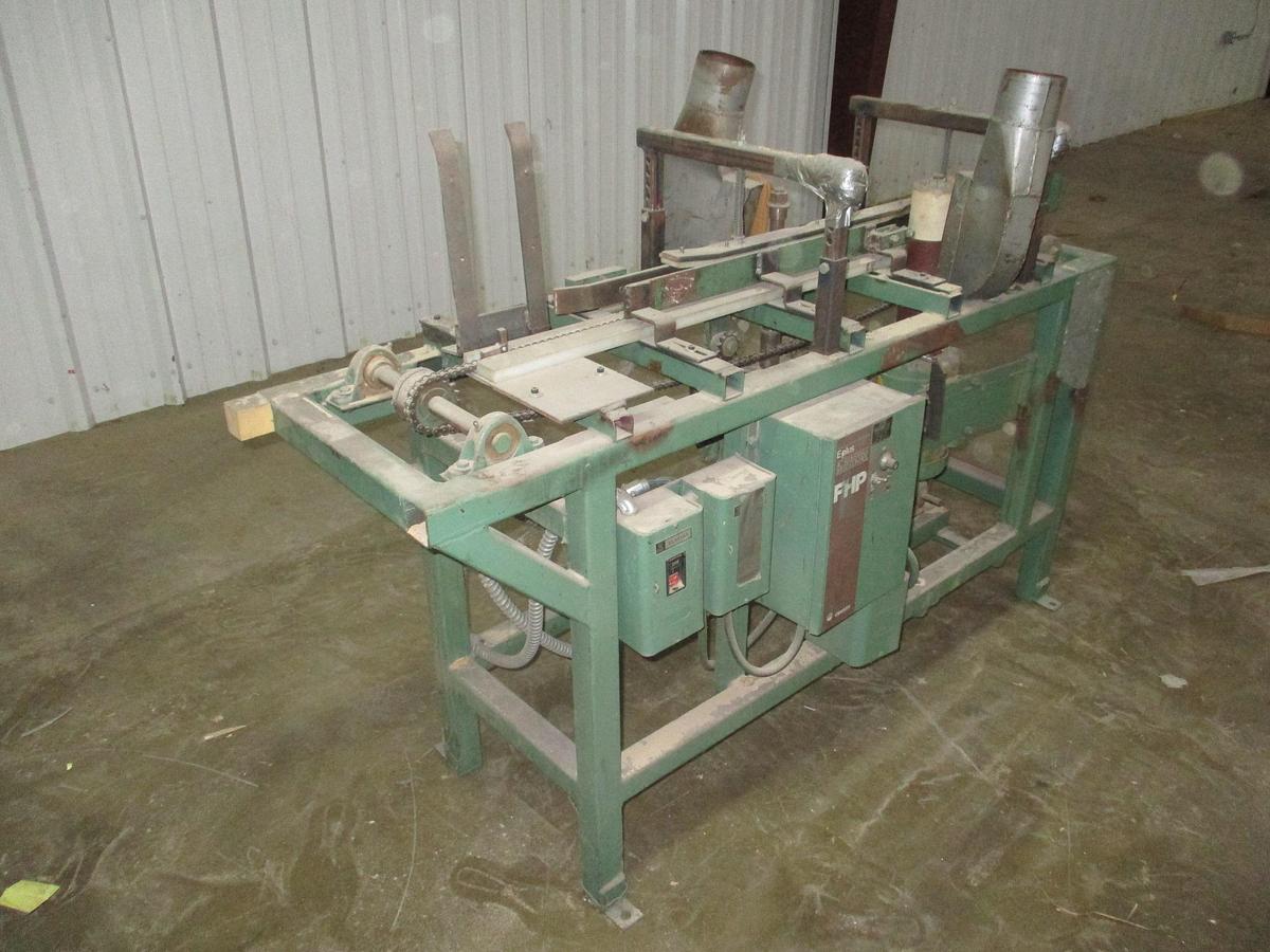 Used CLINE MACHINE DOUBLE-SIDED FEED-THRU "PUMP/PNEUMATIC SLEEVE" SMALL PARTS SANDER