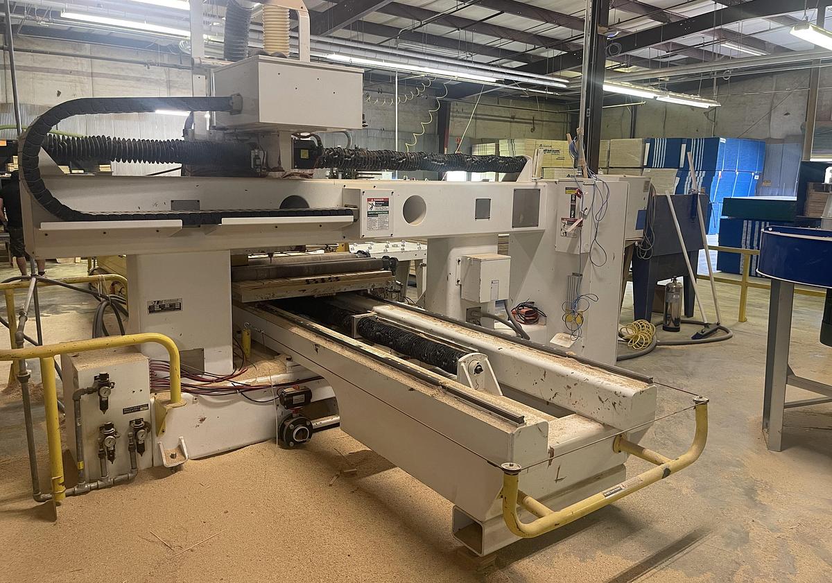 Used NORTHWOOD IH48, 4' x 8' ROLLER HOLD-DOWN 3-AXIS CNC ROUTER WITH MATERIAL HANDLING