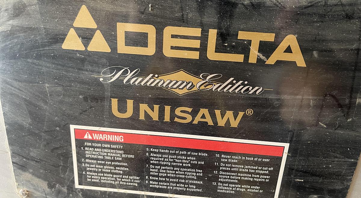 Used DELTA PLATINUM SERIES 36-941 UNISAW TABLE SAW